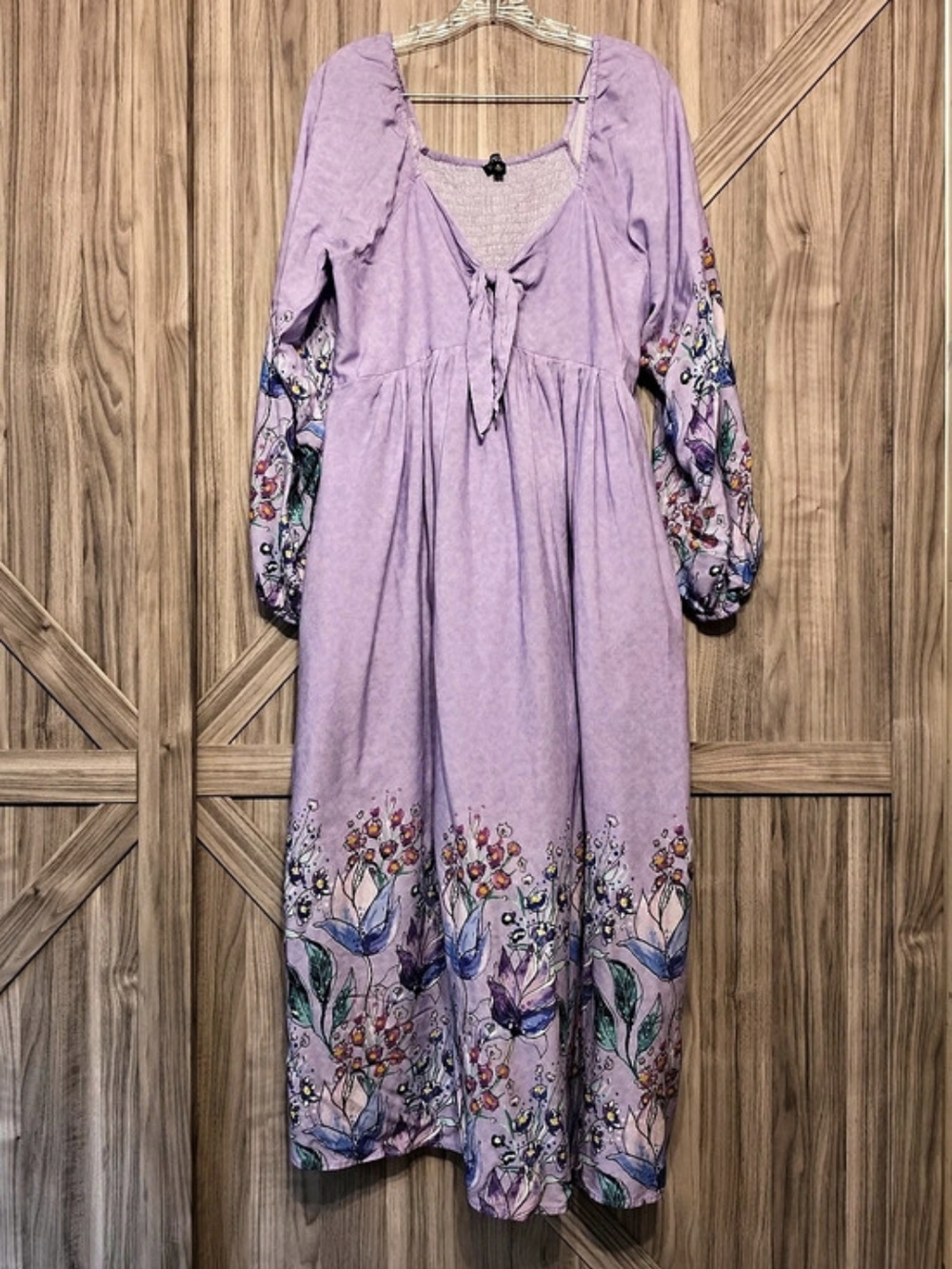 Pyramid Collection Floral Maxi Dress in Purple Size XL